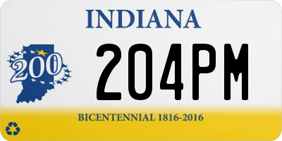 IN license plate 204PM