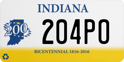 IN license plate 204PO