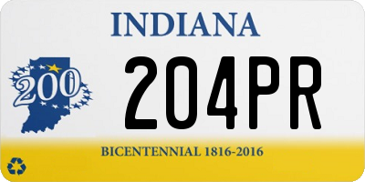 IN license plate 204PR