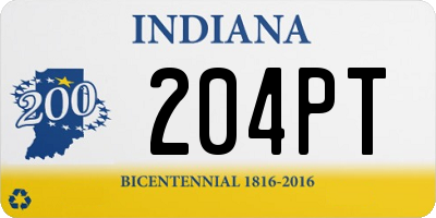 IN license plate 204PT