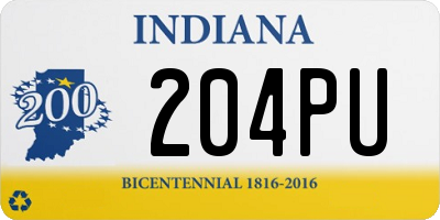 IN license plate 204PU