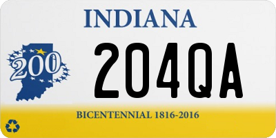 IN license plate 204QA