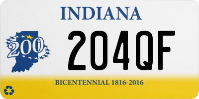 IN license plate 204QF