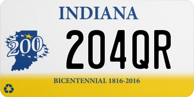 IN license plate 204QR