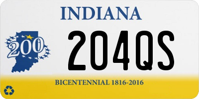 IN license plate 204QS