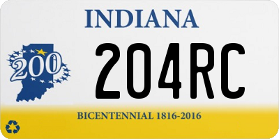 IN license plate 204RC