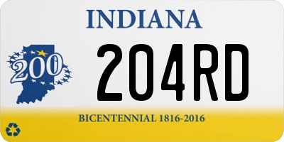 IN license plate 204RD