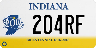 IN license plate 204RF