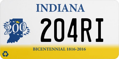 IN license plate 204RI