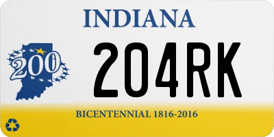 IN license plate 204RK