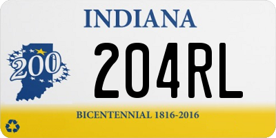 IN license plate 204RL