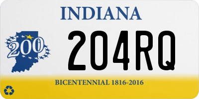 IN license plate 204RQ