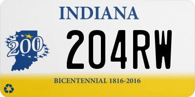 IN license plate 204RW