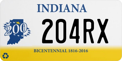 IN license plate 204RX