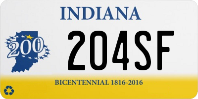 IN license plate 204SF