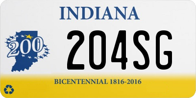 IN license plate 204SG