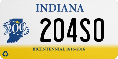 IN license plate 204SO