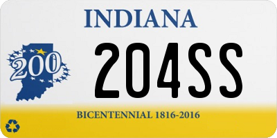 IN license plate 204SS