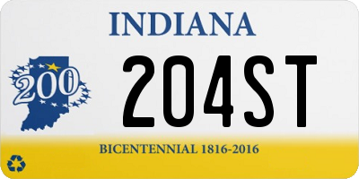 IN license plate 204ST