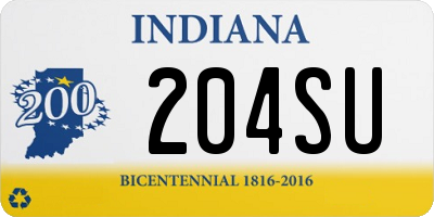 IN license plate 204SU