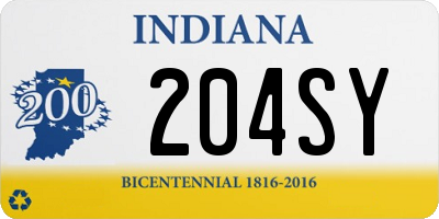 IN license plate 204SY