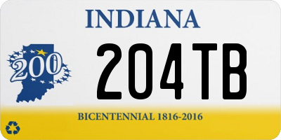IN license plate 204TB