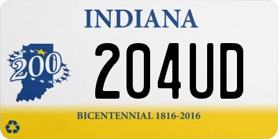 IN license plate 204UD