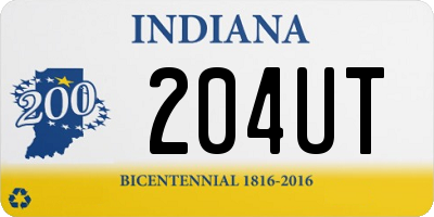 IN license plate 204UT