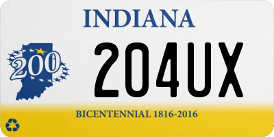 IN license plate 204UX