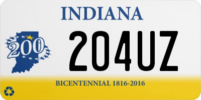 IN license plate 204UZ