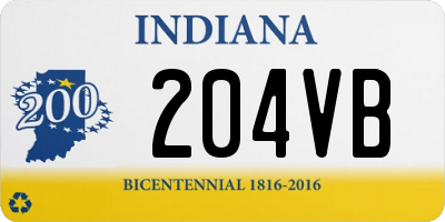 IN license plate 204VB