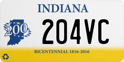 IN license plate 204VC