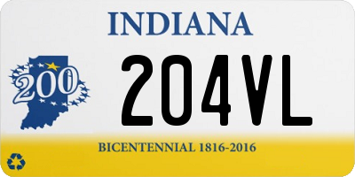 IN license plate 204VL