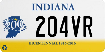 IN license plate 204VR