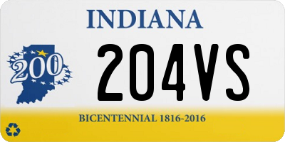 IN license plate 204VS