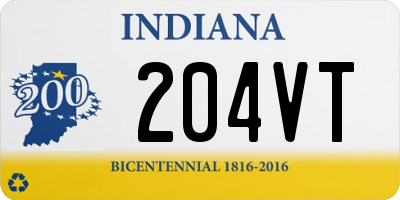 IN license plate 204VT