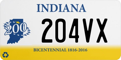 IN license plate 204VX