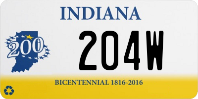 IN license plate 204W