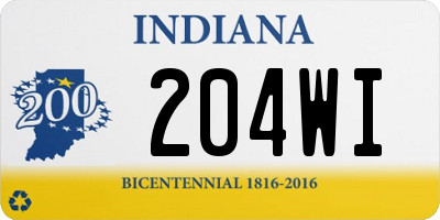 IN license plate 204WI