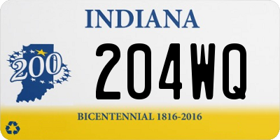 IN license plate 204WQ