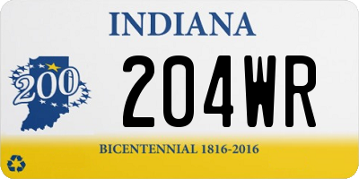 IN license plate 204WR