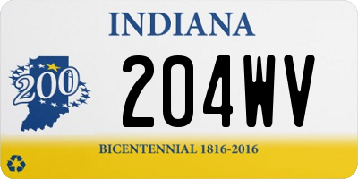 IN license plate 204WV