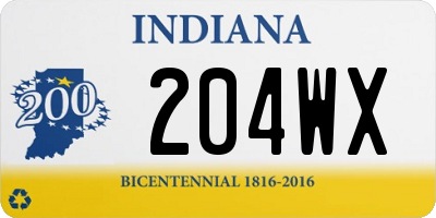 IN license plate 204WX