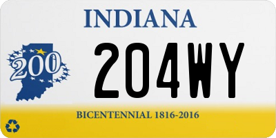 IN license plate 204WY