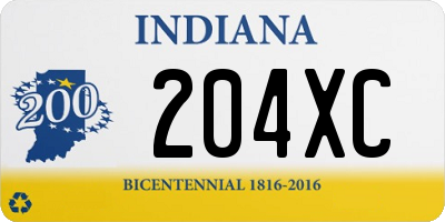 IN license plate 204XC