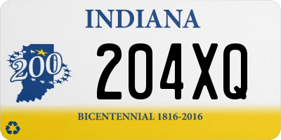 IN license plate 204XQ