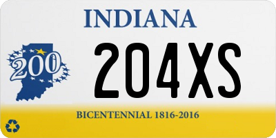 IN license plate 204XS