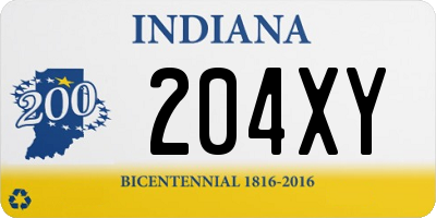 IN license plate 204XY