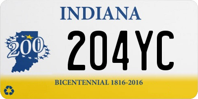 IN license plate 204YC