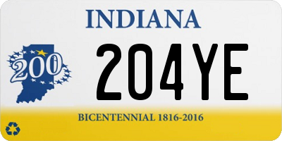 IN license plate 204YE